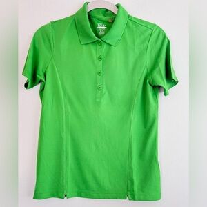 EP Pro Tour Tech Vibrant Green Collared Golf Polo Button Down Shirt-Sz. XS